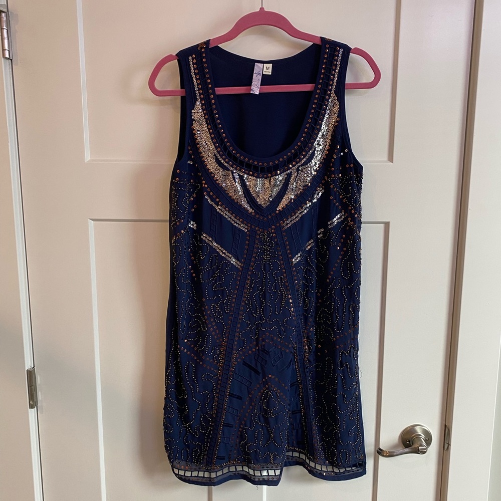 Navy blue sequin dress